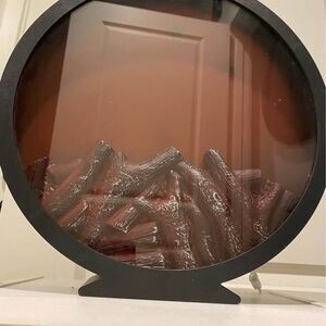 LED Desk Flame Lantern Lamp Simulated Fireplace Light USB/Battery Powered